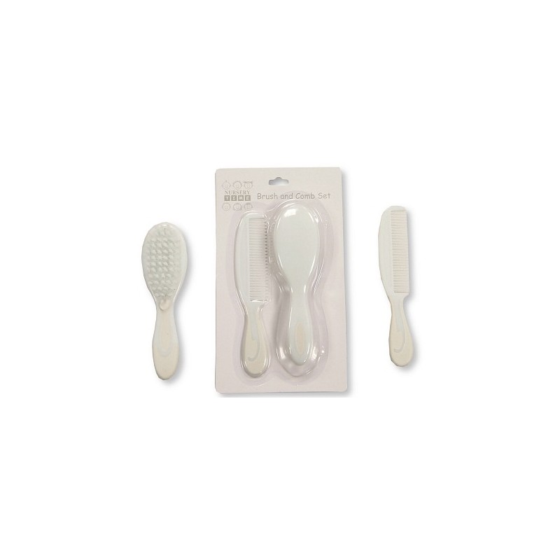 Set brosse et peigne pour bébé personnalisé Blanc