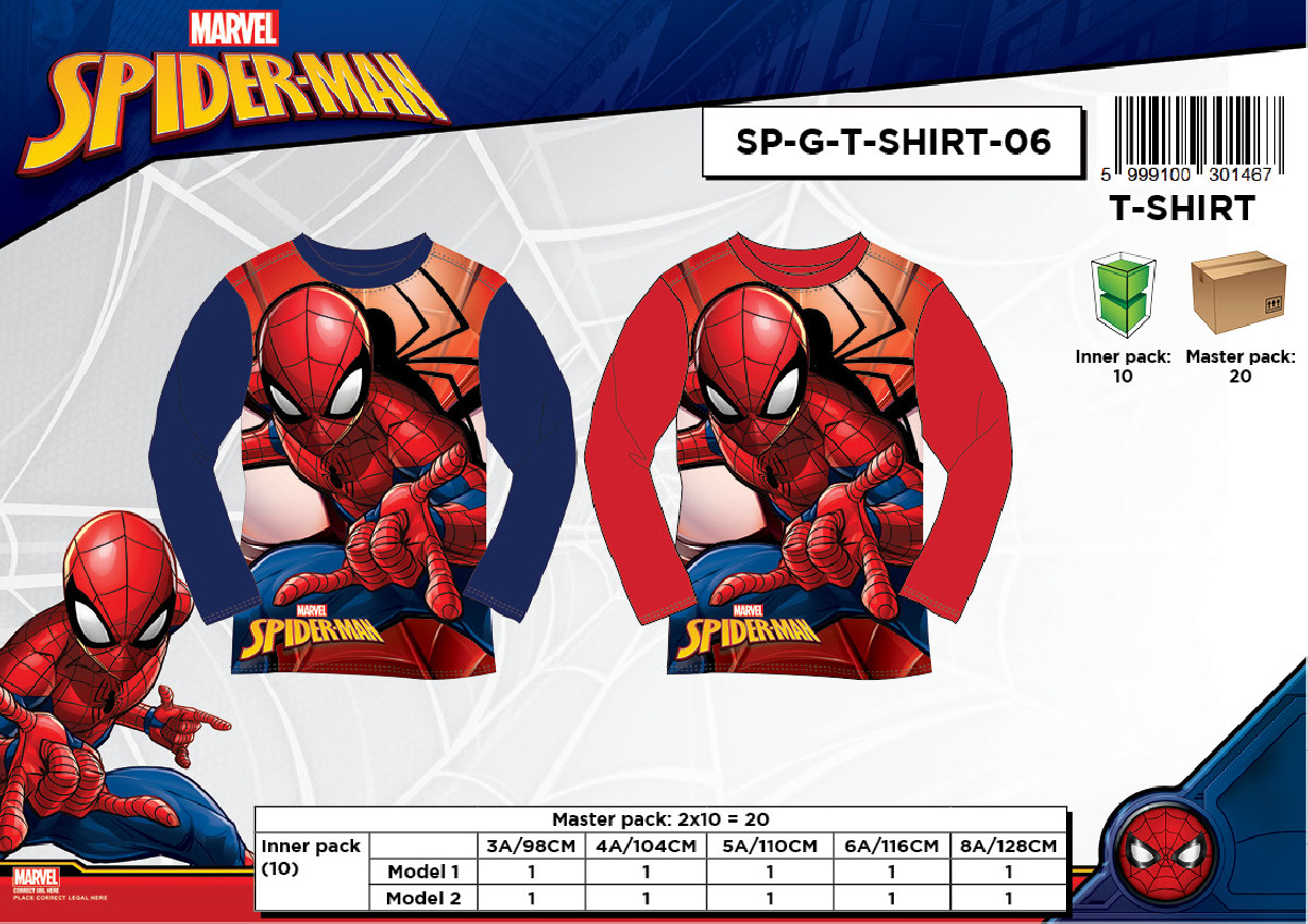 T-shirt Manches Longues Spider-Man Garçon - Imprimé XXL, Fond Rouge, Style Sportif Avec Bandes Manches - 11