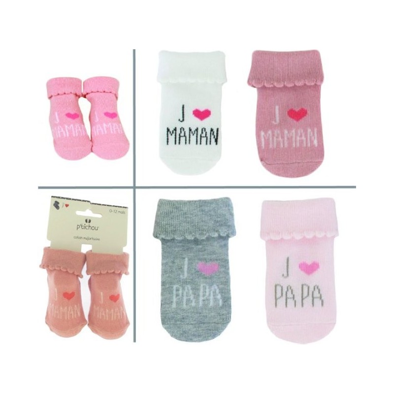 Chaussettes bébé J'AIME MAMAN/PAPA 43892864 Chaussettes bébé J'AIME MAMAN/PAPA 43892864