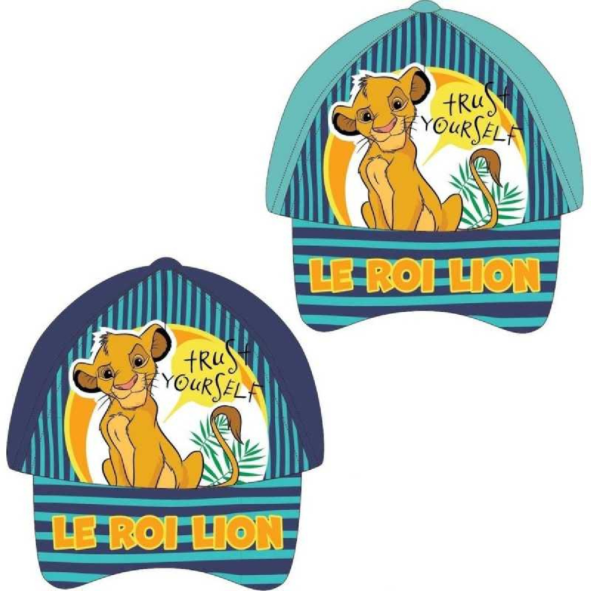 Casquette Enfant Roi Lion Bleu Rouge – Taille Unique Réglable Velcro, Idéale 3 Ans Et +, Look Disney Été