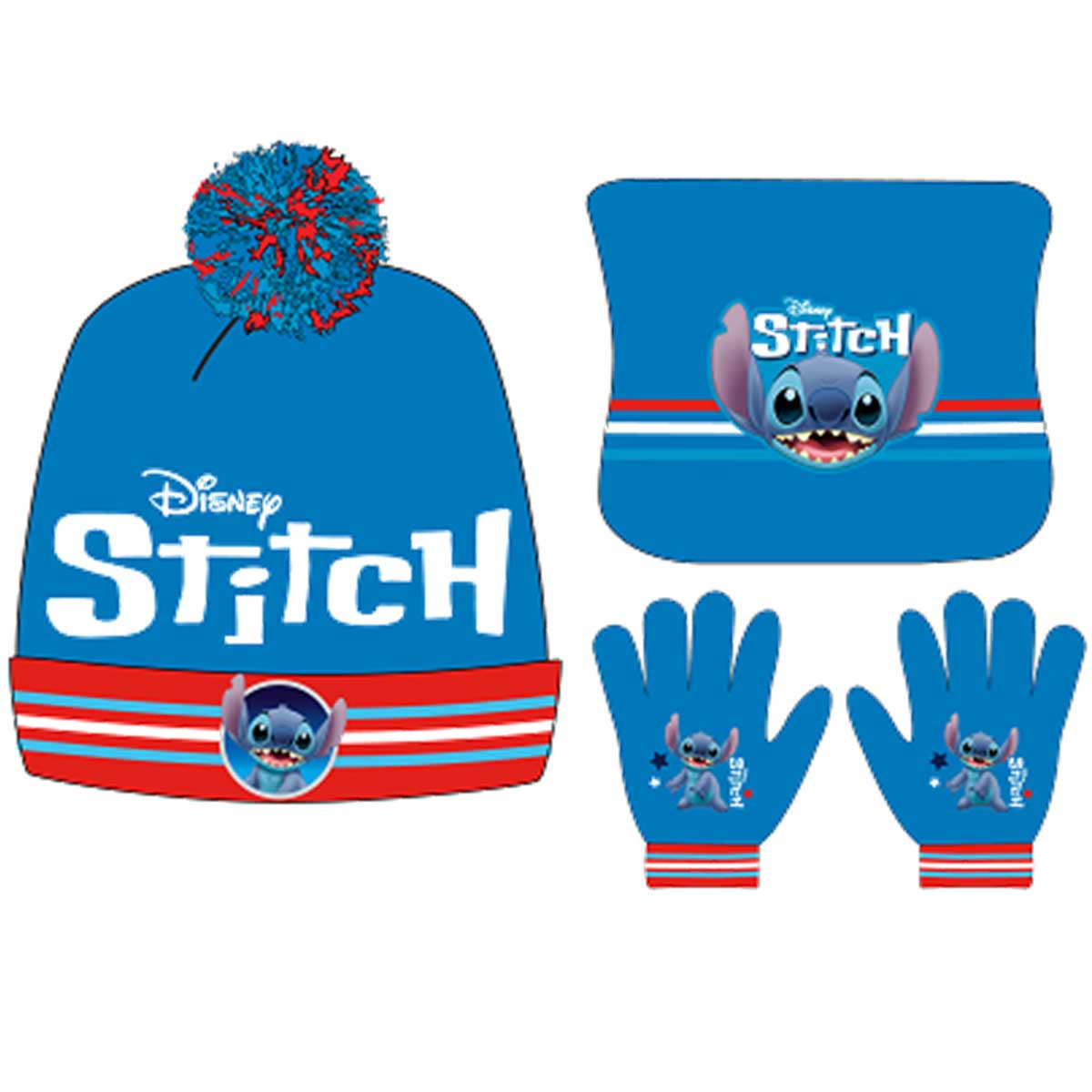 Ensemble Bonnet écharpe gants Stitch