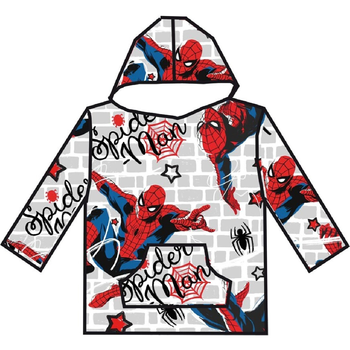 Poncho De Bain Enfant Spidey à Capuche - 50x100 Cm - 100% Officiel Marvel - Sortie De Bain Spiderman