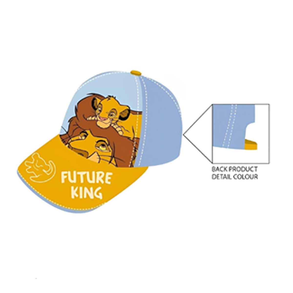 Casquette Roi Lion Bleu Rouge Pour Enfants - Taille Unique Réglable, Idéale Pour L'Été