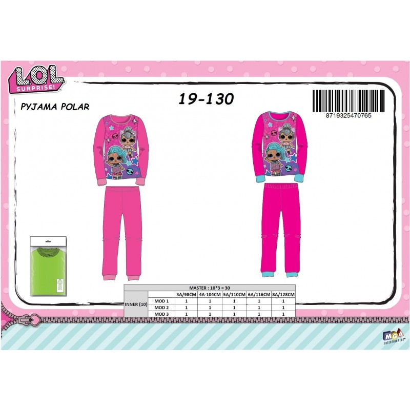 Pyjama Polaire 2 Pièces LOL 19-130 Pyjama Polaire 2 Pièces LOL 19-130