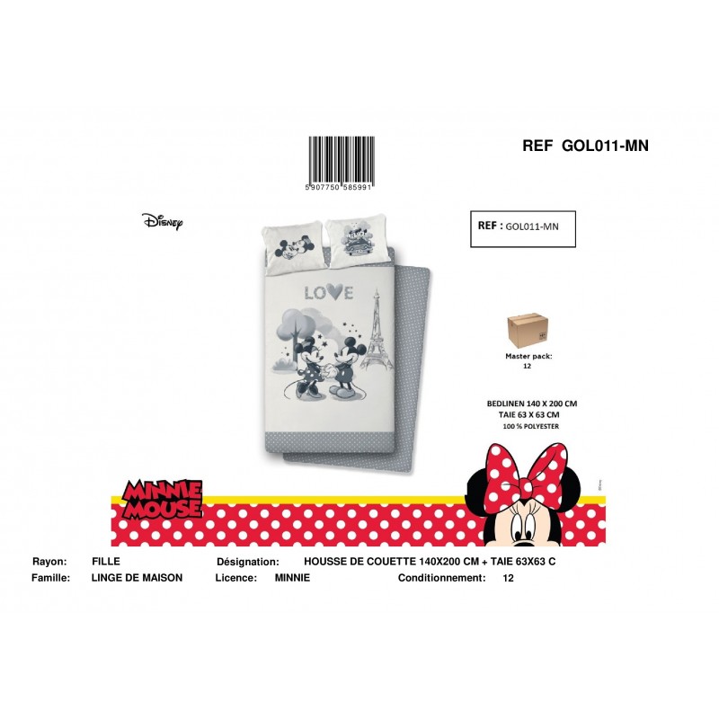 Housse de Couette MICRO MINNIE&MICKEY 070 / GOL011-MN Housse de Couette MICRO MINNIE&MICKEY 070 / GOL011-MN