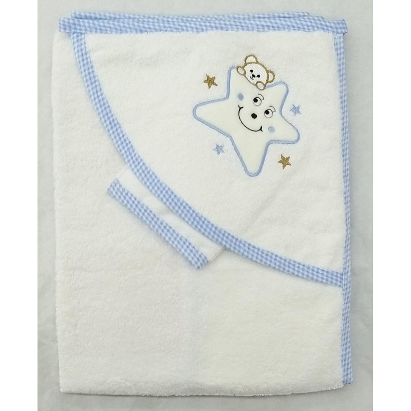 Cape de Bain ETOILE H101 BLANC/BLEU Cape de Bain ETOILE H101 BLANC/BLEU