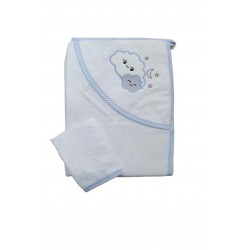 Cape de Bain NUAGES H101 BLANC/BLEU